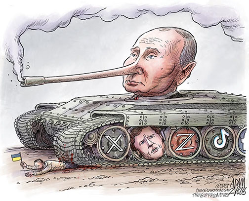 What National Headliners Awards prizes in editorial cartoons